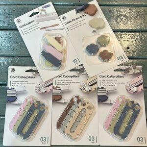 U Brands Cord Caterpillar Cable Organizers Multicolor Set, Incl 5 Sealed Packs